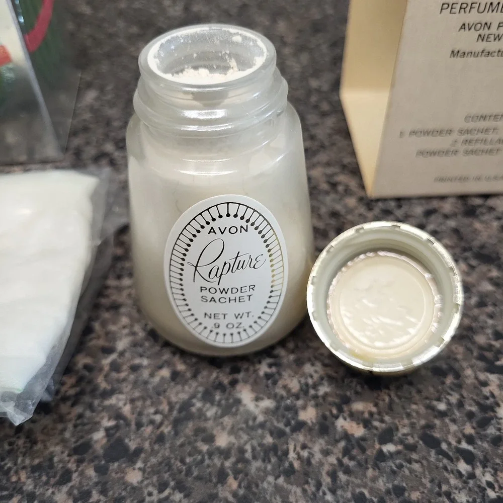 VINTAGE Avon Rapture Perfumed‎ Pillowettes  Powder Satchet & 2 Satchet Pillows